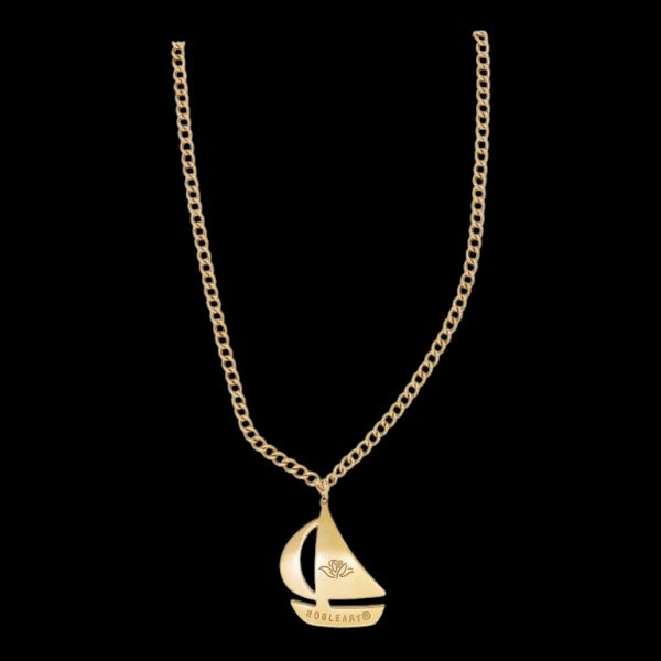  БИЖУТЕРИЯ - КОЛИЕ - МЕСИНГ - КОРАБ K155 - 1.9х2.2см ЗЛАТИСТО РОЗОВО - ПАКЕТ 6 бр. 