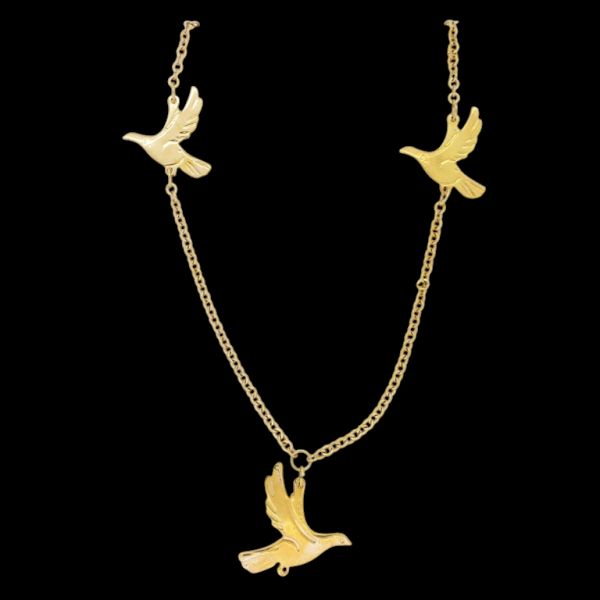  JEWELRY - NECKLACE - BRASS - BIRDS K149 - 2.6x2.6cm ROSE GOLD - PACKAGE 6pcs.