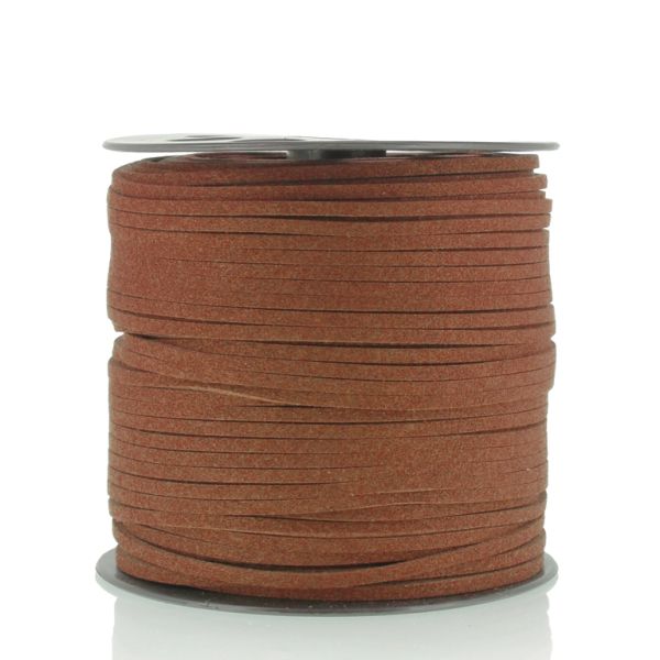 SUEDE FAUX CORD - 3mm - BROWN - PACKAGE 2х100yards(91m)