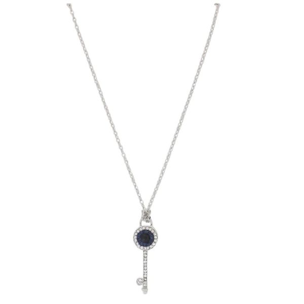 JEWELRY - NECKLACE - BRASS AND ZIRCON - KEY К172 - 1.0x3.2cm NICKEL-WHITE-BLACK - 1pc.