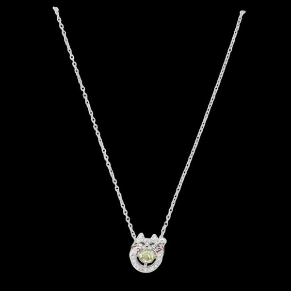 JEWELRY - NECKLACE - BRASS AND ZIRCON - CAT MANNEKI NEKO К198 - 1.0x1.2cm NICKEL-WHITE-YELLOW - PACKAGE 6pcs.