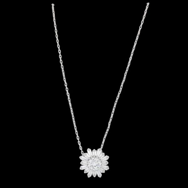 БИЖУТЕРИЯ - КОЛИЕ - МЕСИНГ И ЦИРКОН - ЦВЕТЕ К186 - 1.6х1.6см НИКЕЛ И БЯЛО - ПАКЕТ 6 бр.