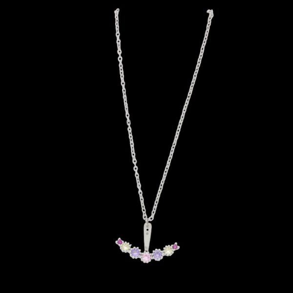 БИЖУТЕРИЯ - КОЛИЕ - МЕСИНГ И ЦИРКОН - ЦВЕТЯ К199 - 2.6х1.6см НИКЕЛ И МИКС - 1 бр.