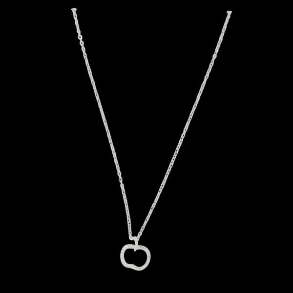 JEWELRY - NECKLACE - BRASS AND ZIRCON - APPLE К197 - 1.1x1.2cm NICKEL AND WHITE - PACKAGE 6pcs.