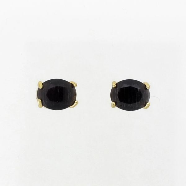 JEWELRY - EARRINGS - SCREW - CAT'S EYE - ELLIPSE 903 - GOLD AND BLACK - 1 pair