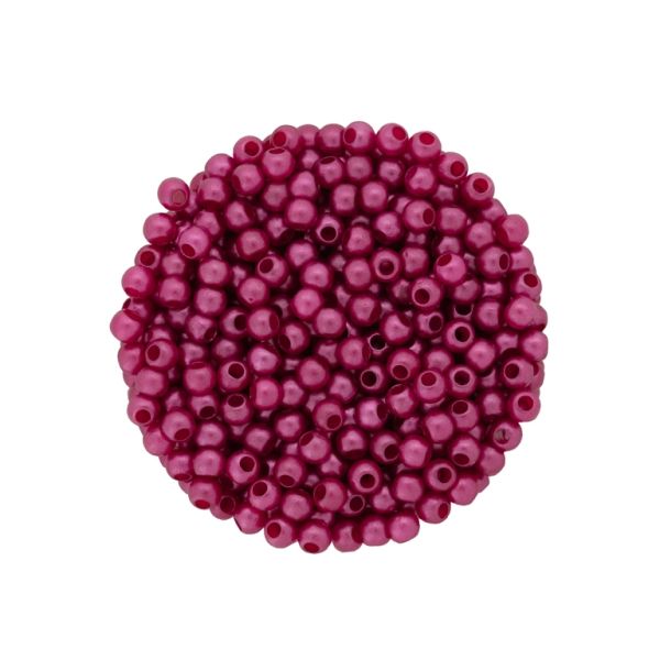 ACRYLIC IMITATION PLASTIC PEARLS MATTED - BALL - 4mm CYCLAMEN (DARK) 146 - 50g Hole-1.7mm (2065pcs.)