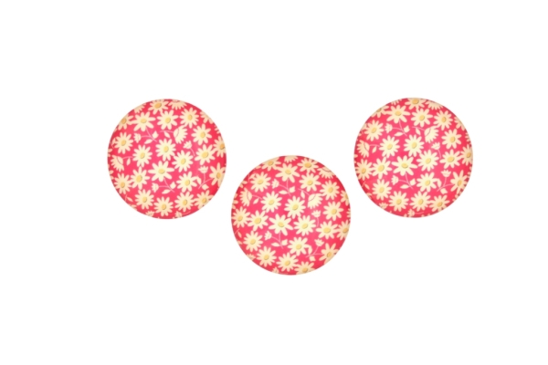 GLASS BEADS - CABOCHONS PATTERN - ROUND 22 MM - FLOWERS - DAISY 01 - 25 pcs.