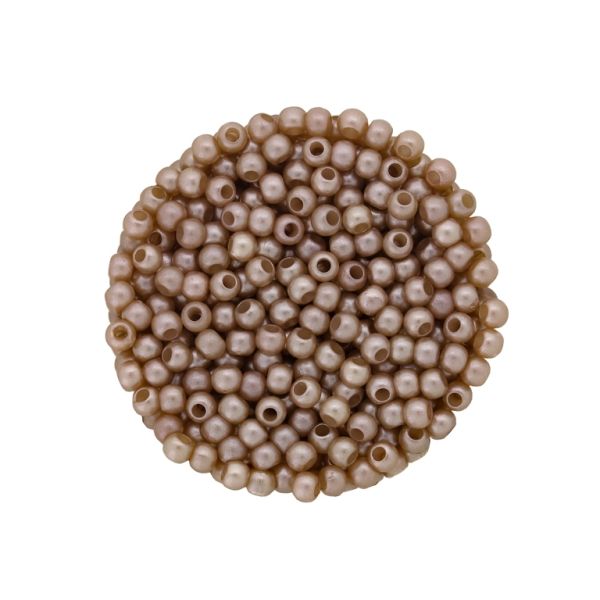 ACRYLIC IMITATION PLASTIC PEARLS MATTED - BALL - 4mm ROSE DUST (LIGHT) 145 - 50g Hole-1.7mm (2120pcs.)