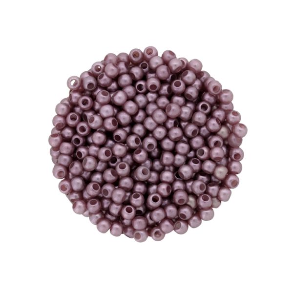 ACRYLIC IMITATION PLASTIC PEARLS MATTED - BALL - 4mm ROSE DUST 151 - PACKAGE 500g Hole-1.7mm (21800pcs.)