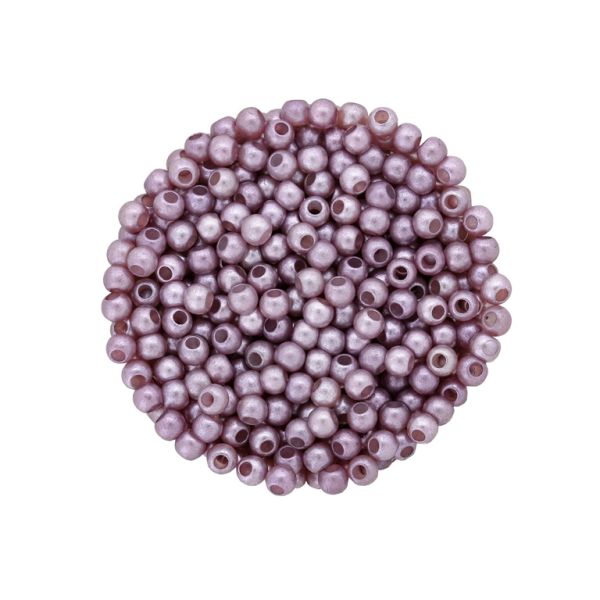 ACRYLIC IMITATION PLASTIC PEARLS MATTED - BALL - 4mm ROSE DUST 143 - PACKAGE 500g Hole-1.7mm (20550pcs.)