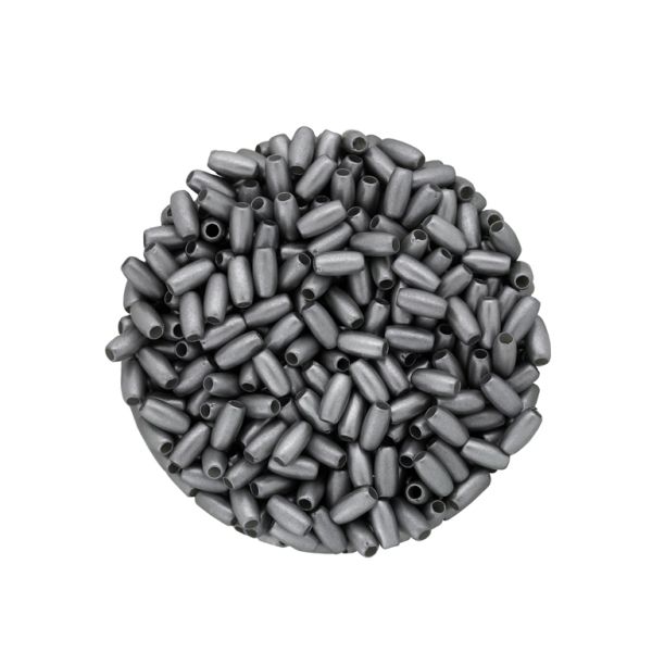 ACRYLIC IMITATION MATTE PLASTIC PEARLS - OVAL - 6x3mm GRAY 163 - 50g Hole-1.5mm (1950pcs.)