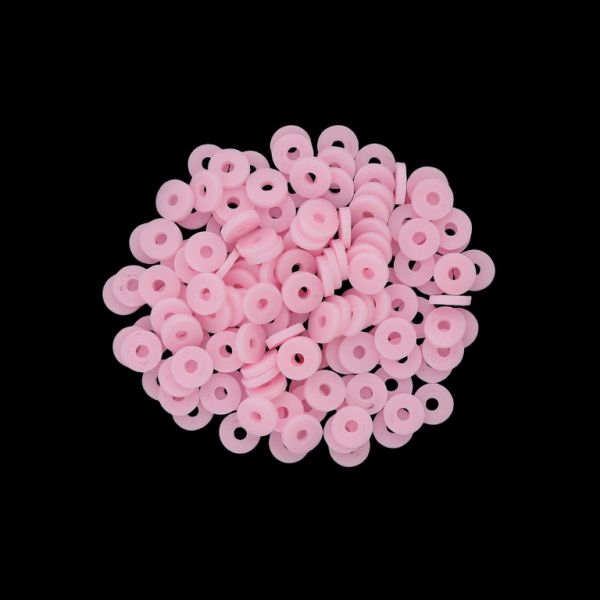 POLYMER CLAY FIMO BEADS - WASHER 01 - 6mm - PINK (LIGHT) 016 - PACKAGE 500g (11 400pcs.) Hole-2.0mm