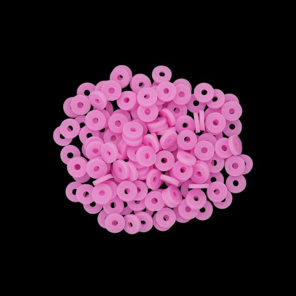 POLYMER CLAY FIMO BEADS - WASHER 01 - 6mm - PINK 019 - PACKAGE 500g (11 320pcs.) Hole-2.0mm