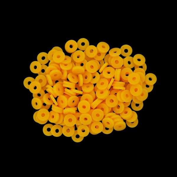 POLYMER CLAY FIMO BEADS - WASHER 01 - 6mm - ORANGE (LIGHT) 005 - 25g (556pcs.) Hole-2.0mm