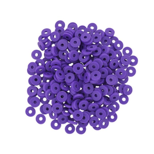 МЪНИСТА ОТ ПОЛИМЕРНА ГЛИНА ФИМО - ШАЙБА 01 - 6мм - ЛИЛАВО Т. 030 - ПАКЕТ 500 гр. (12 100 бр.) Отвор-2.0мм