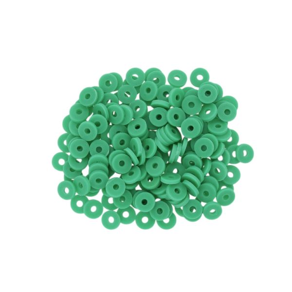 POLYMER CLAY FIMO BEADS - WASHER 01 - 6mm - GREEN GRASSY 012 - PACKAGE 500g (12 270pcs.) Hole-2.0mm