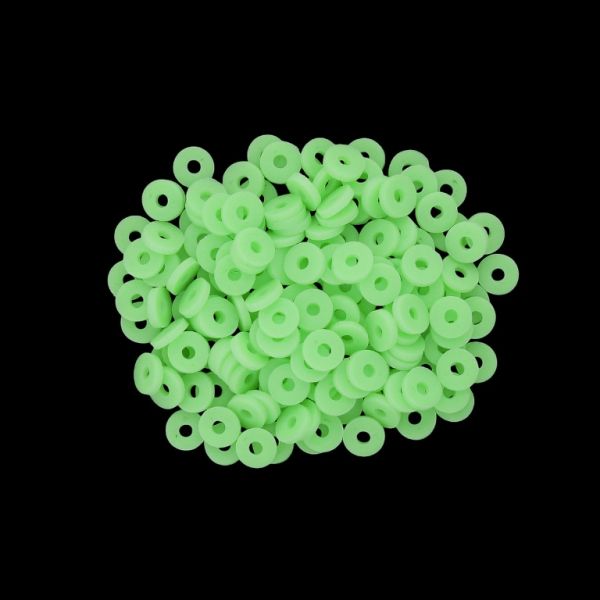 POLYMER CLAY FIMO BEADS - WASHER 01 - 6mm - GREEN (LIGHT) 008 - PACKAGE 500g (11 880pcs.) Hole-2.0mm