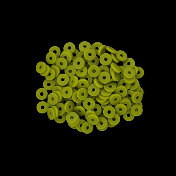 POLYMER CLAY FIMO BEADS - WASHER 01 - 6mm - GREEN MILITARY (LIGHT) 013 - 25g (625pcs.) Hole-2.0mm
