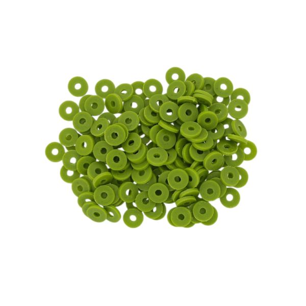 POLYMER CLAY FIMO BEADS - WASHER 01 - 6mm - GREEN MILITARY 014 - 25g (738pcs.) Hole-2.0mm