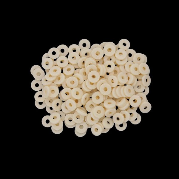 POLYMER CLAY FIMO BEADS - WASHER 01 - 6mm - ECRU 002 - 25g (750pcs.) Hole-2.0mm