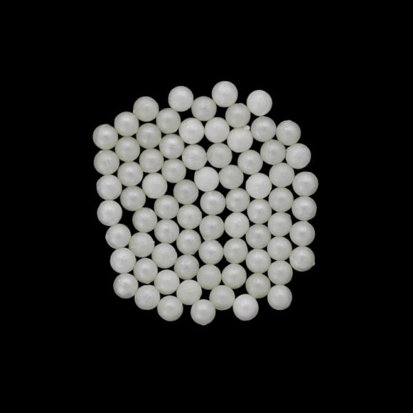 ADHESIVE BEADS - PLASTIC PEARLS - BALL 4mm ECRU 135 - 20g (430pcs.)