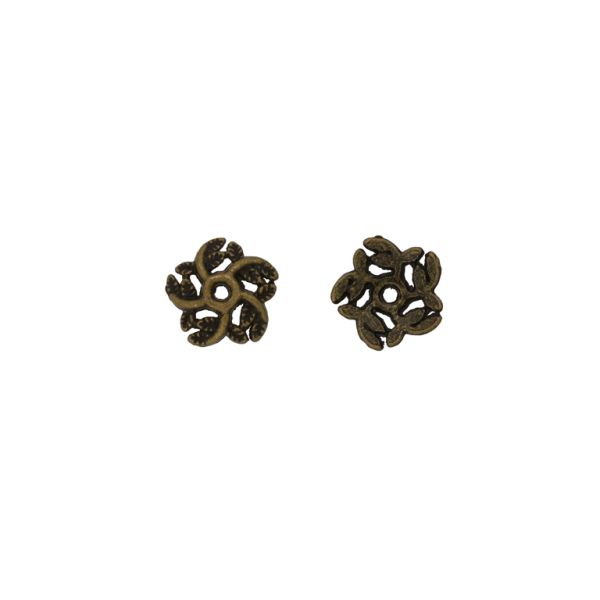 METAL BEADS - HAT - FLOWER 20 - 11x1.8mm ANTIQUE BRONZE - 20pcs. Hole-1.6mm