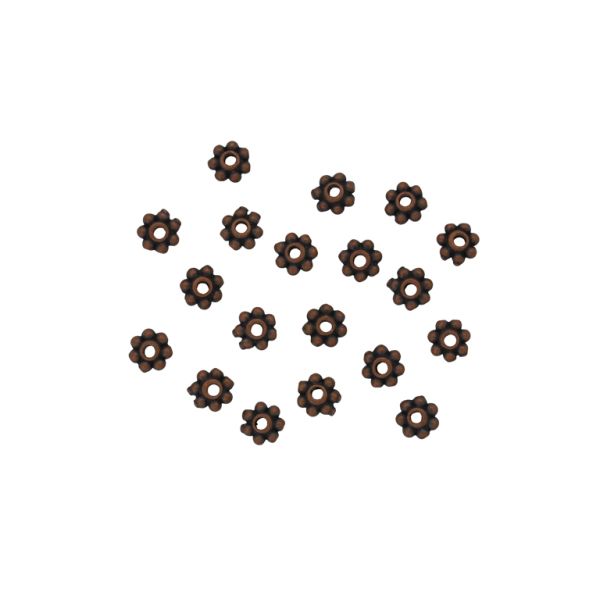 METAL BEADS - FLOWER 30 - 1.6x4mm ANTIQUE BRASS (DARK) - 60pcs. Hole-1.2mm