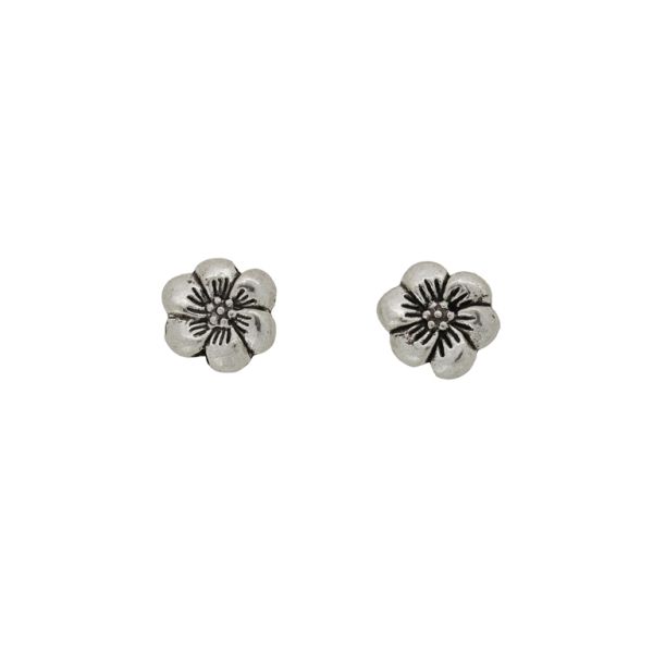 METAL BEADS - FLOWER 29 - 9x4mm NICKEL - PACKAGE 60pcs. Hole-1.2mm
