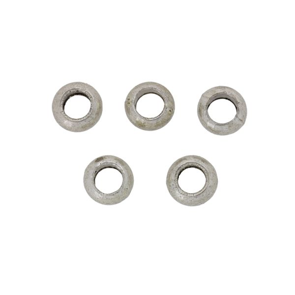 METAL BEADS - BALL FLAT 01 - 6x10mm NICKEL - 6pcs. Hole-6.0mm