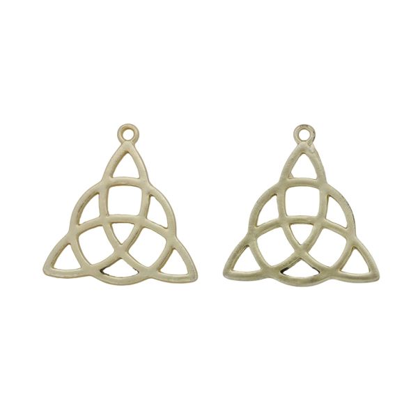 METAL BEADS - PENDANT - CELTIC KNOT TRINITY 02 - 28x29x2mm GOLD - PACKAGE 30pcs. Hole-1.8mm