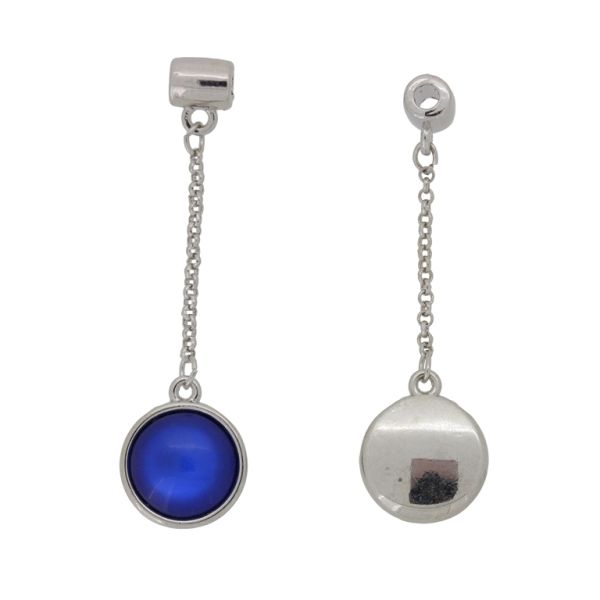 METAL BEADS - PENDANT - CIRCLE 20 - 12x43x4mm NICKEL-BLUE (DARK) - PACKAGE 30pcs. Hole-2.0mm