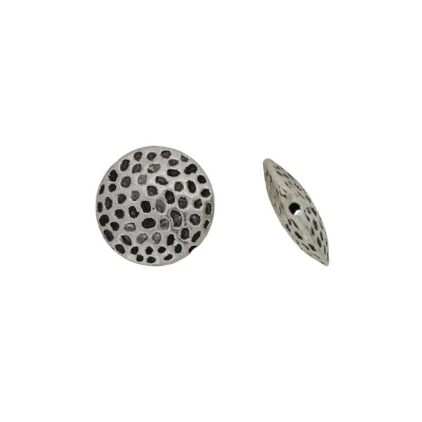 METAL BEADS - DISK 04 RELIEF - 17x5mm NICKEL - PACKAGE 20pcs. Hole-1.2mm