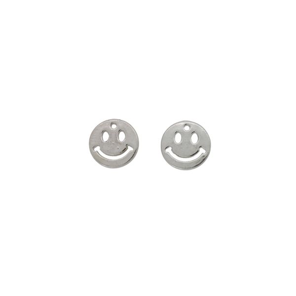 METAL BEADS - EMOJI 02 - 10x1mm NICKEL - PACKAGE 150pcs. Hole-0.8mm