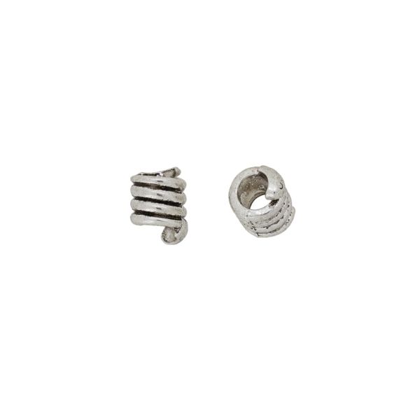 METAL BEADS - SPRING 01 - 10x8mm NICKEL - 6pcs. Hole-4.6mm