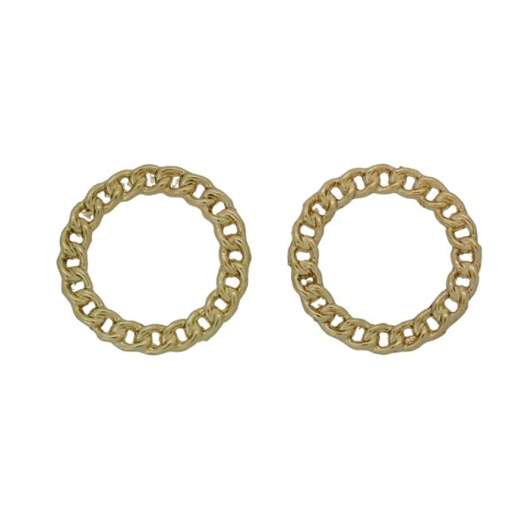 METAL BEADS - CIRCLE 40 CHAIN - 21x2mm GOLD - 6pcs. Hole-15mm
