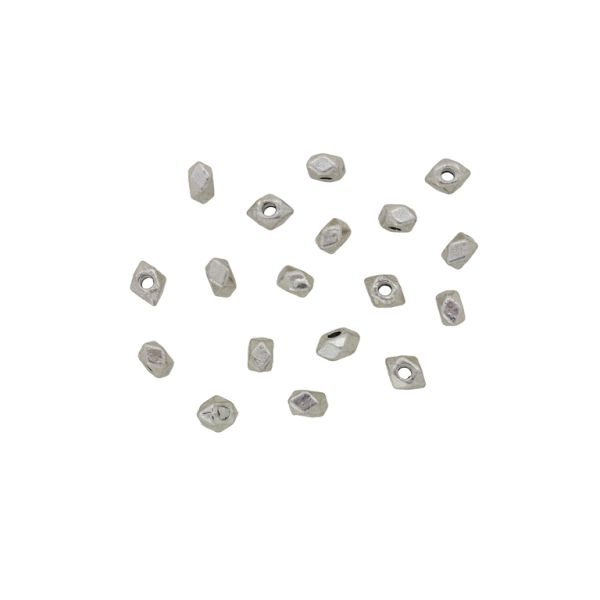 METAL BEADS - POLYGONAL 01 - 2x3mm NICKEL - PACKAGE 400pcs. Hole-1.2mm