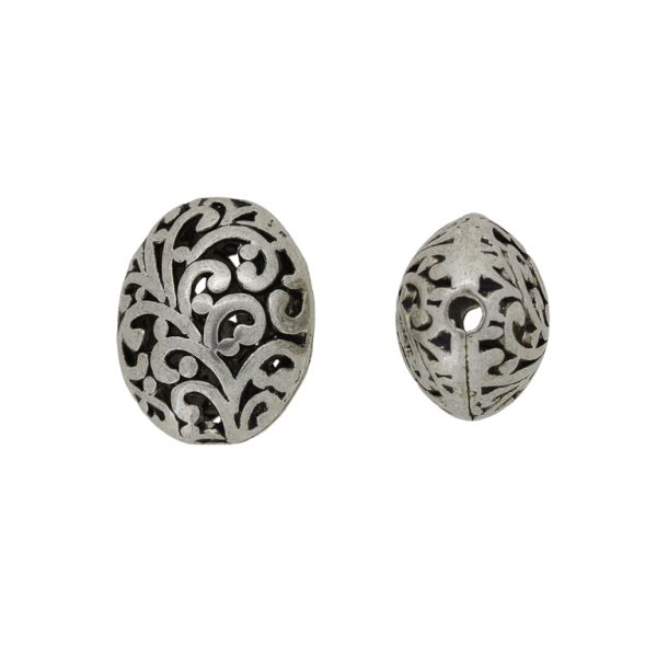METAL BEADS - OVAL 05 FILIGREE - 21x13mm NICKEL - PACKAGE 20pcs. Hole-2.5mm