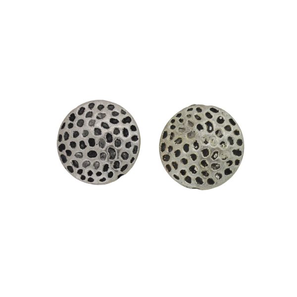 METAL BEADS - DISK 04 RELIEF - 17x5mm NICKEL - 2pcs. Hole-1.2mm