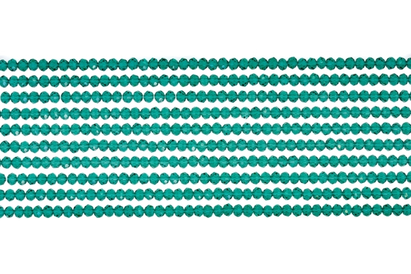 GLASS BEADS - FACETED RONDELLE CRYSTALS - 2.5x2mm - TRANSPARENT - TURQUOISE GREEN 023 - STRING (166pcs.) Hole-0.8mm