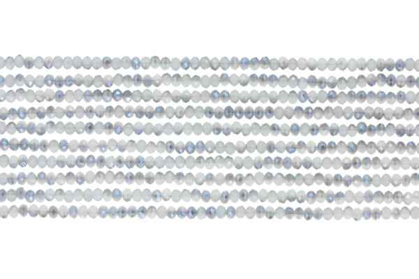 GLASS BEADS - FACETED RONDELLE CRYSTALS - 2.5x2mm - UV - GRAY 083 - PACKAGE (10x166pcs.) Hole-0.8mm