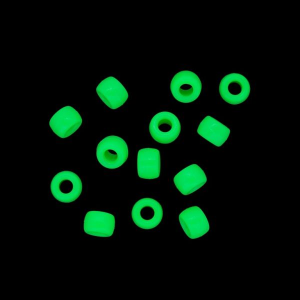 OPAQUE PLASTIC BEADS - CYLINDER 01 - 6x9mm GREEN (LIGHT) 019 - 50g Hole-4.0mm (190pcs.)