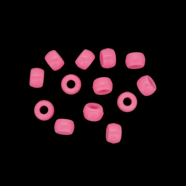 OPAQUE PLASTIC BEADS - CYLINDER 01 - 6x9mm PINK 015 - PACKAGE 500g Hole-4.0mm (1700pcs.)
