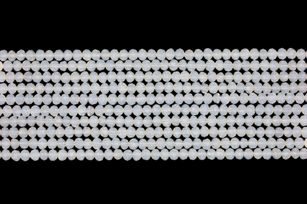 GLASS BEADS - FACETED RONDELLE CRYSTALS - 3x2mm - MILKY - SEMI-TRANSPARENT 036 - PACKAGE (10x126pcs.) Hole-0.8mm