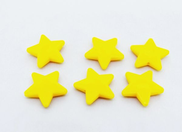 OPAQUE PLASTIC BEADS - STAR 03 FACETED - 21x22x5mm YELLOW (DARK) ВА67 - 50g Hole-1.8mm (46pcs.)
