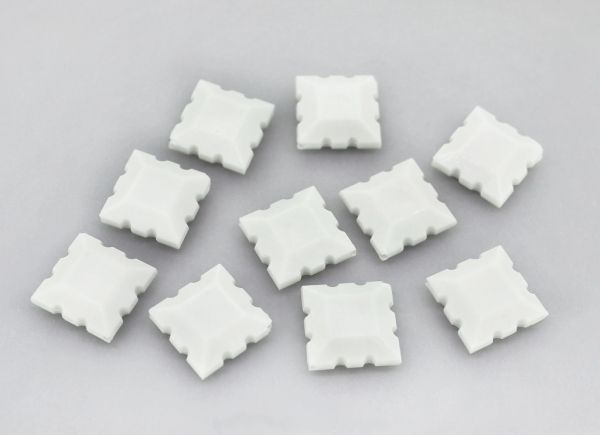 OPAQUE PLASTIC BEADS - FLAT RELIEF - 22x16x7mm WHITE С01 - PACKAGE 500g Hole-1.5mm (360pcs.)