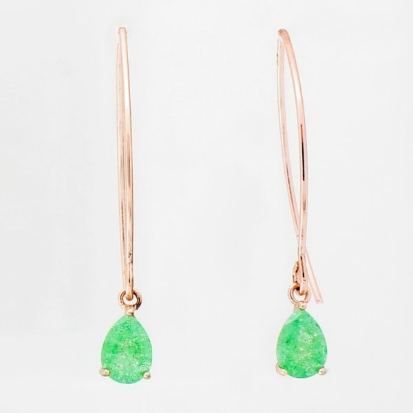 JEWELRY - EARRINGS - HOOK - ZIRCON - DROP E945 - 1.4x4.0cm ROSE GOLD-MIX - PACKAGE 6 pairs 