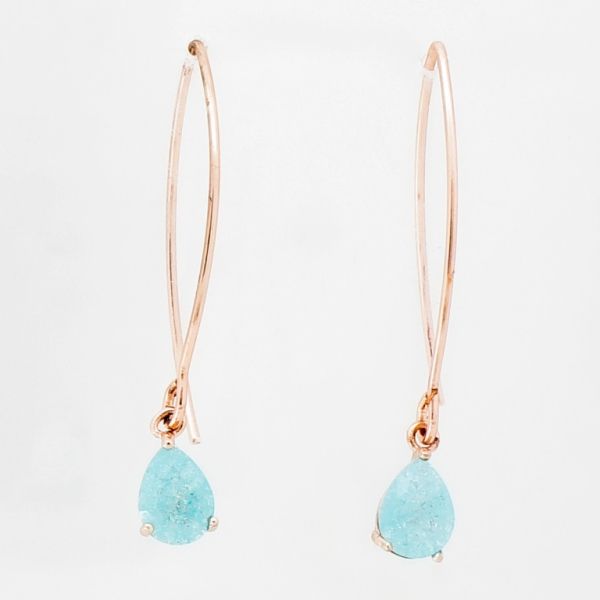JEWELRY - EARRINGS - HOOK - ZIRCON - DROP E945 - 1.4x4.0cm ROSE GOLD-MIX - PACKAGE 6 pairs 