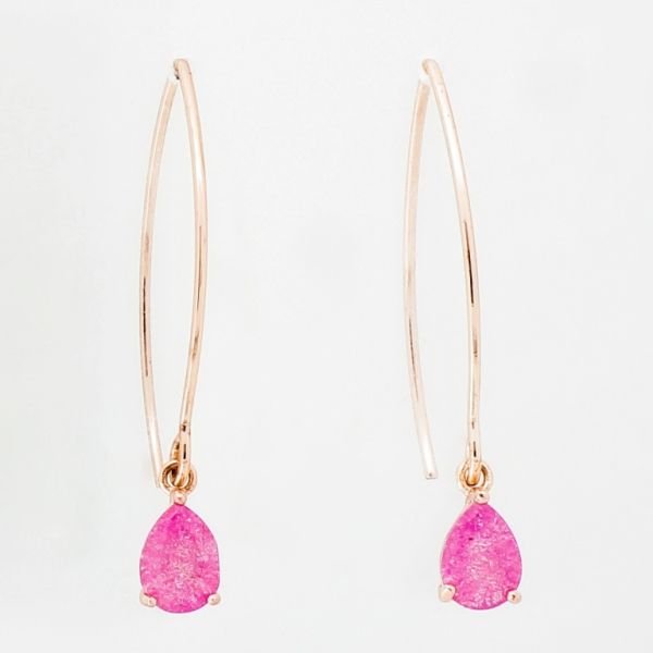 JEWELRY - EARRINGS - HOOK - ZIRCON - DROP E945 - 1.4x4.0cm ROSE GOLD-MIX - PACKAGE 6 pairs 