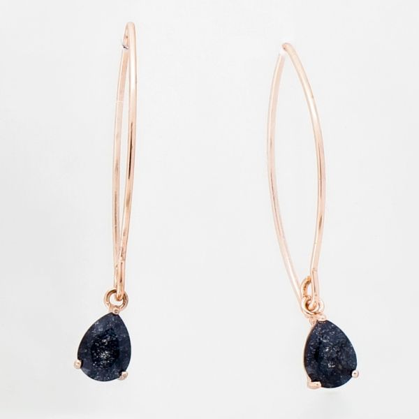 JEWELRY - EARRINGS - HOOK - ZIRCON - DROP E945 - 1.4x4.0cm ROSE GOLD-MIX - PACKAGE 6 pairs 