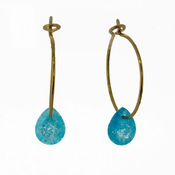 JEWELRY - EARRINGS - HOOP - ZIRCON - DROP Е946 - 2.0cm GOLD AND MIX - 1 pair 